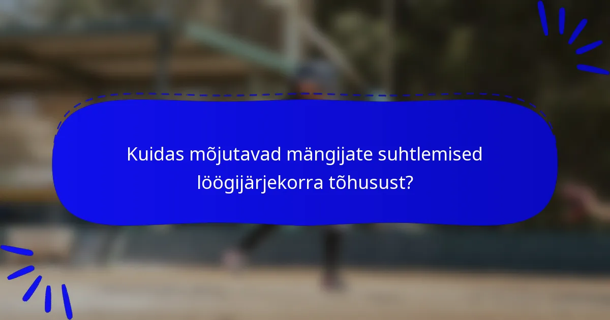 Kuidas mõjutavad mängijate suhtlemised löögijärjekorra tõhusust?