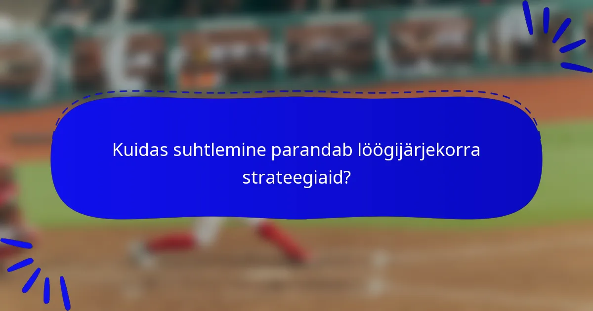 Kuidas suhtlemine parandab löögijärjekorra strateegiaid?