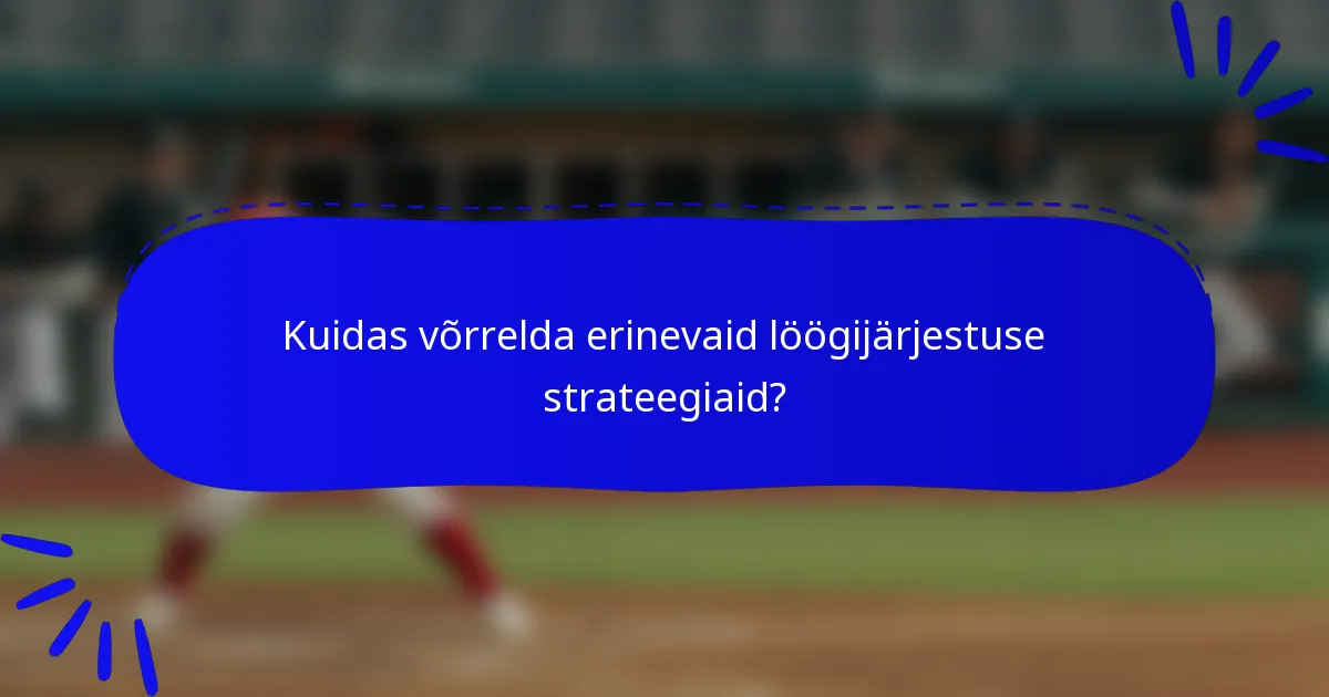 Kuidas võrrelda erinevaid löögijärjestuse strateegiaid?