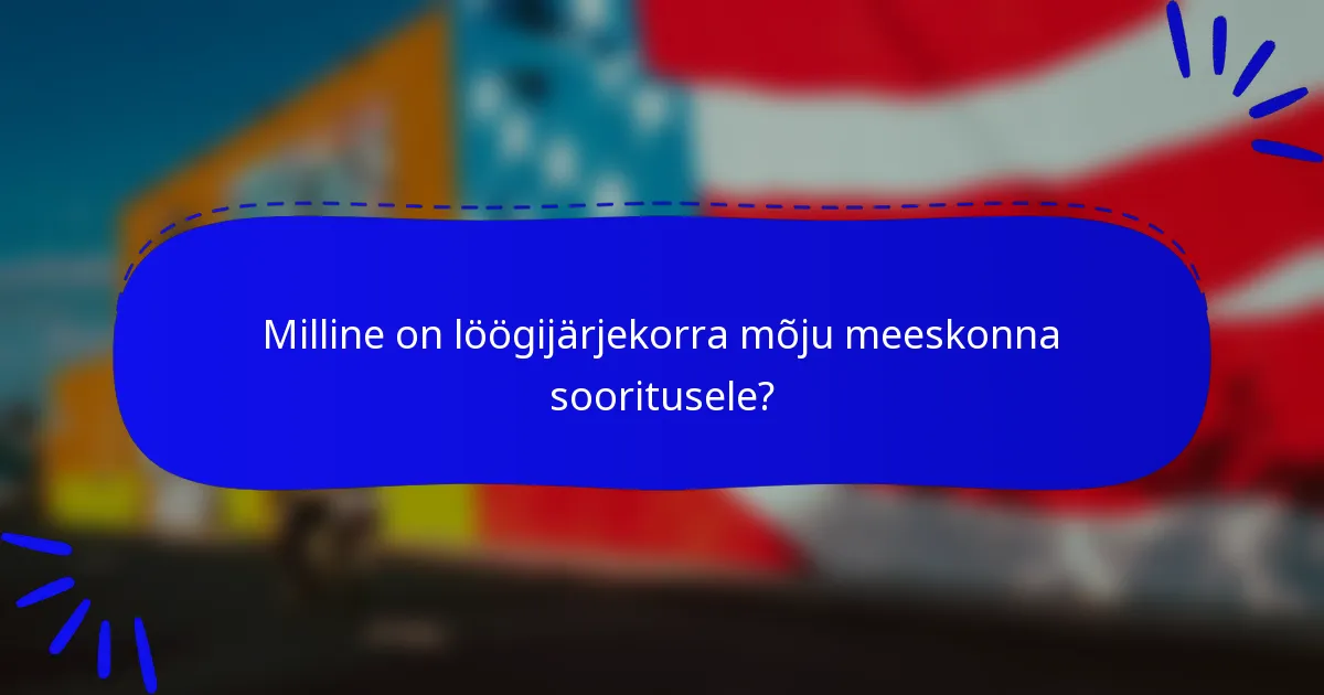 Milline on löögijärjekorra mõju meeskonna sooritusele?
