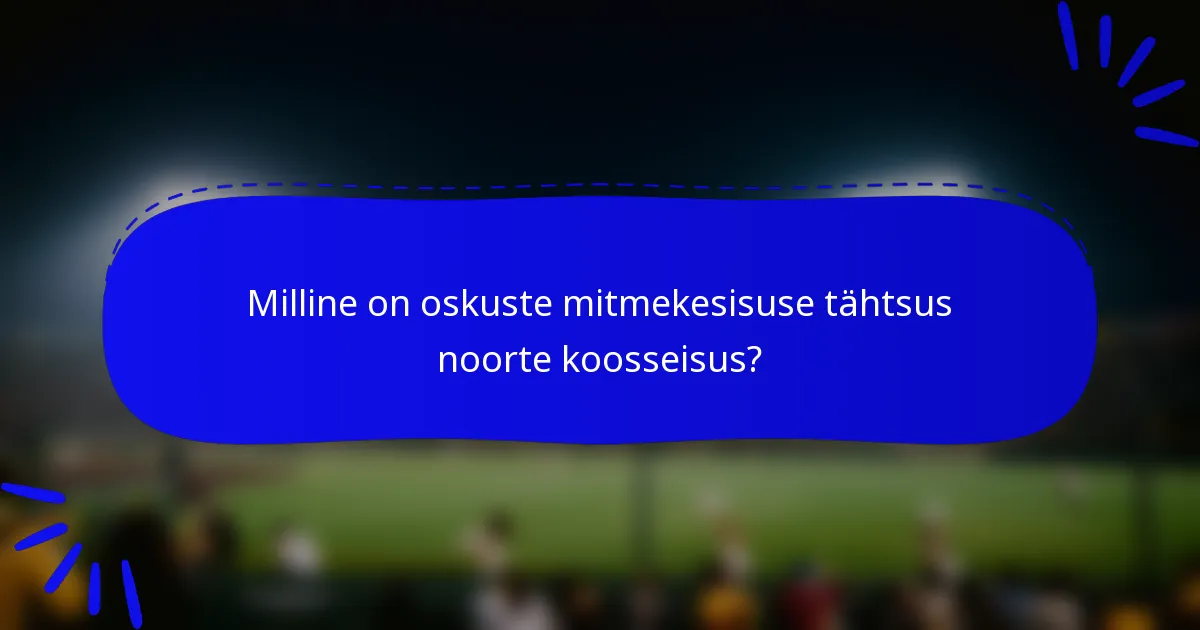 Milline on oskuste mitmekesisuse tähtsus noorte koosseisus?