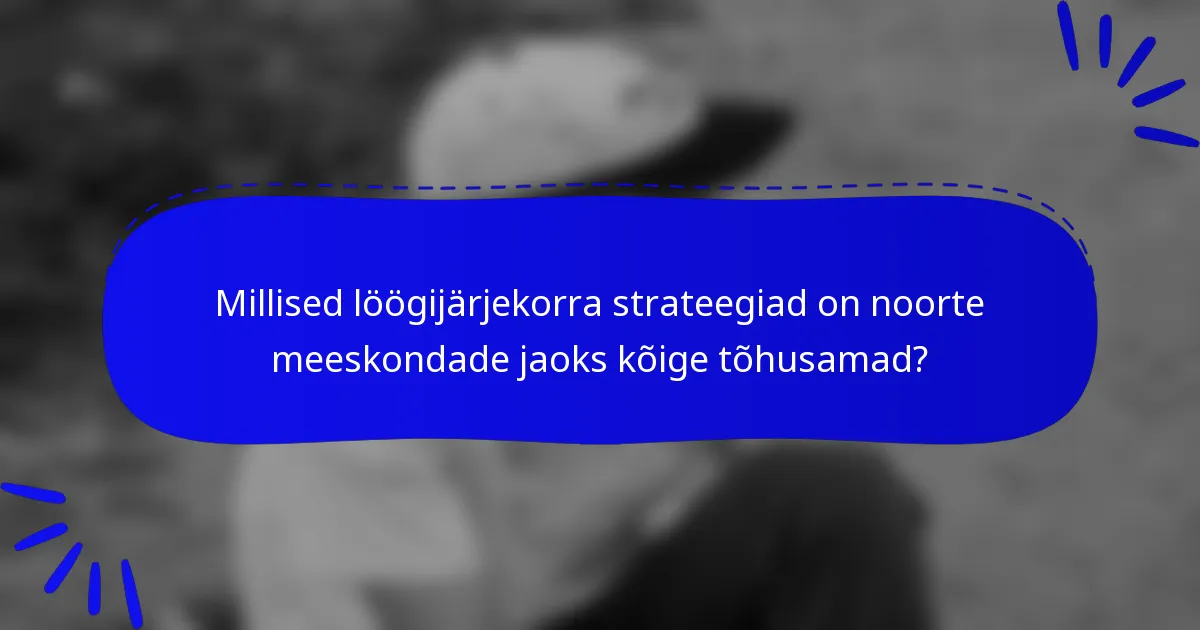 Millised löögijärjekorra strateegiad on noorte meeskondade jaoks kõige tõhusamad?